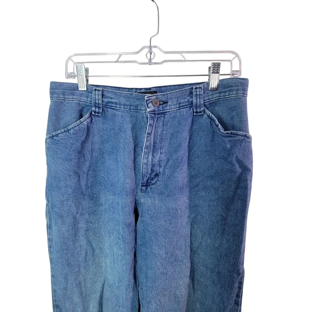Riders by LEE Womens Size 10P Blue Solid Mom Jeans - Picture 2 of 11